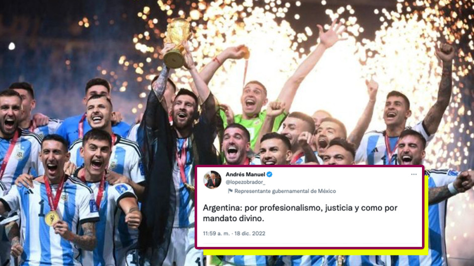 Celebra AMLO triunfo de Argentina en Qatar 2022