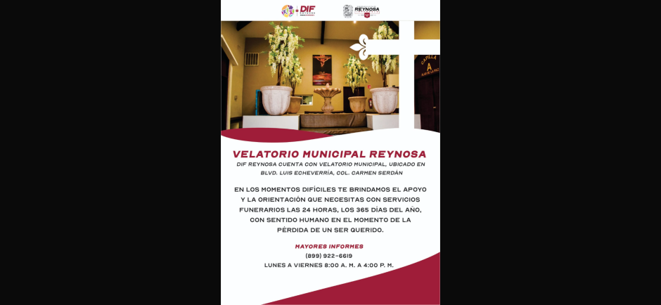 Ofrece Alcalde Carlos Peña Ortiz servicios funerarios las 24 horas en el Velatorio Municipal