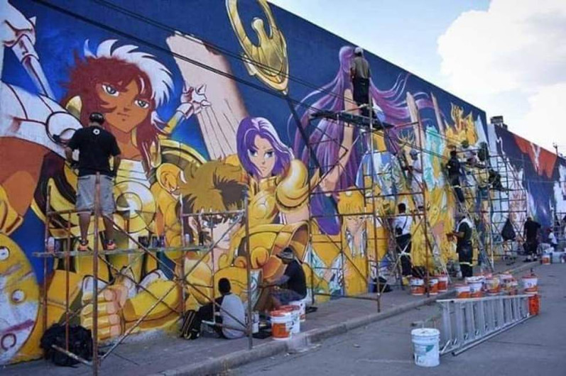¡Desde el cosmos hasta Guanajuato! Los Caballeros del Zodiaco en un mural
