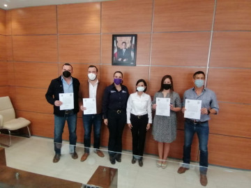 Yahleel Abdala entrega nombramientos a nuevos funcionarios de la SEBIEN en Matamoros