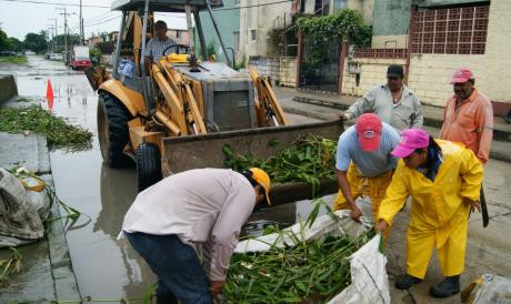 Realizan constante limpieza de canales pluviales en la zona sur de Altamira
