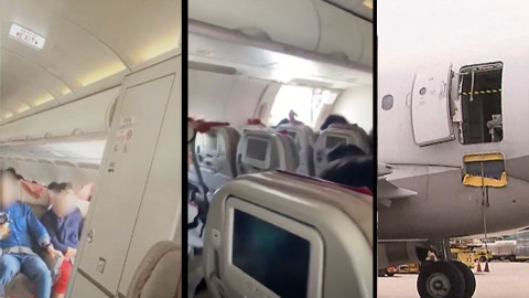 Arrestan a pasajero que abrió la puerta de emergencia de un avión en pleno vuelo