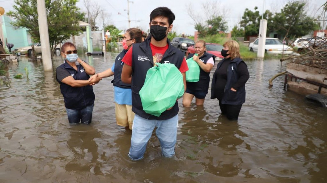 Continúan esfuerzos para apoyar a sectores afectados por lluvias en Tamaulipas