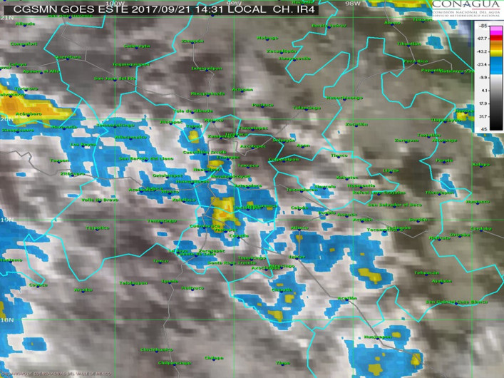 Anuncian lluvia y granizo para estados del sur