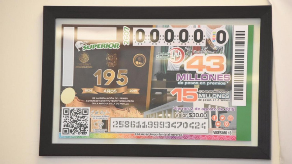 Conmemorara la Lotería Nacional el aniversario 195 del primer Congreso Constituyente en Tamaulipas
