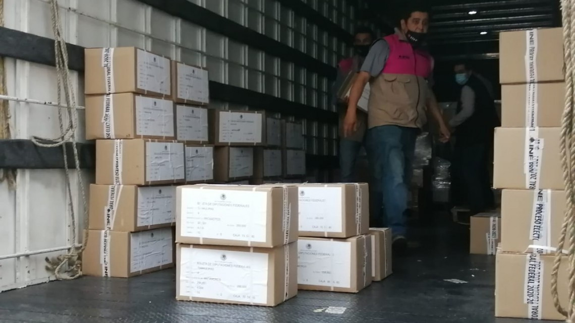 Llegaron las boletas y material electoral al cuarto distrito del INE en Matamoros