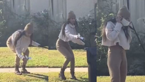 Mia Khalifa usa su cubrebocas para limpiar las heces de su perro ¡Y se lo pone otra vez!