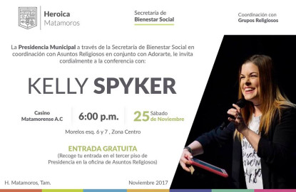 Ayuntamiento invita a conferencia con Kelly Spyker