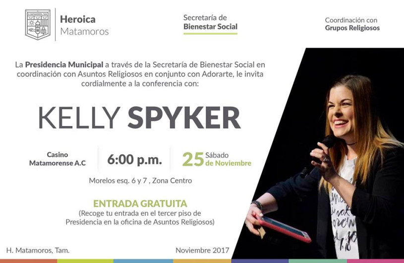 Ayuntamiento invita a conferencia con Kelly Spyker