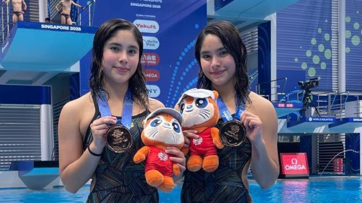 ¡Clavado histórico! Las gemelas Mía y Lía Cueva ganan bronce en el Mundial de Deportes Acuáticos Singapur 2025