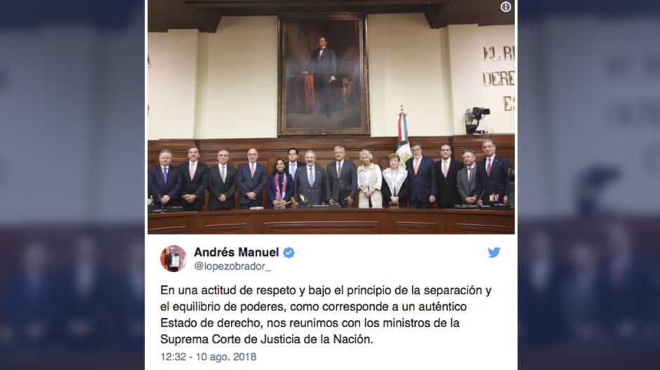 AMLO destaca respeto y división de poderes en reunión con  SCJN