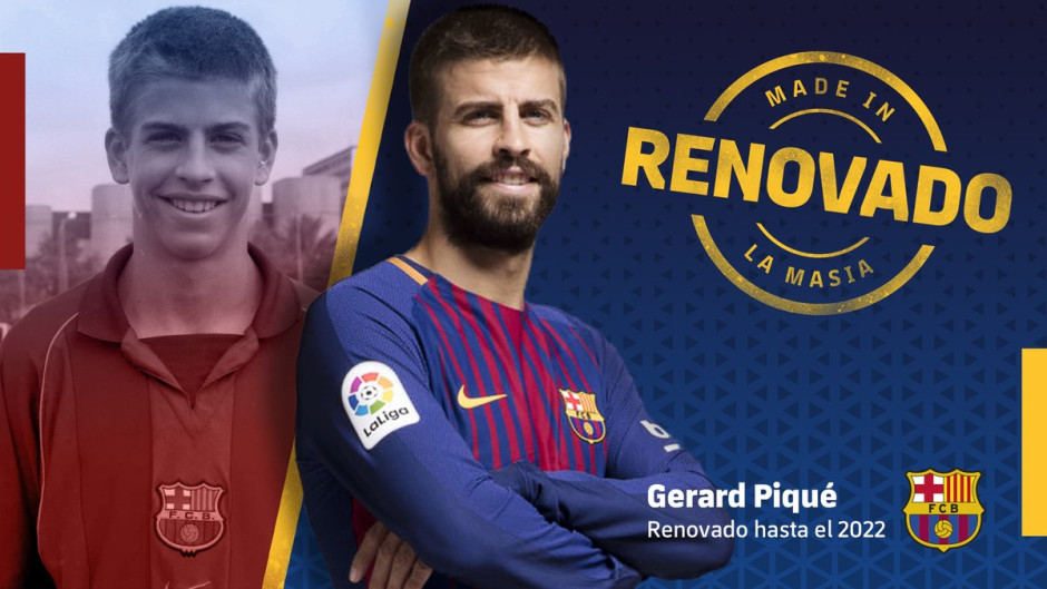 Piqué renueva con el Barcelona hasta 2022