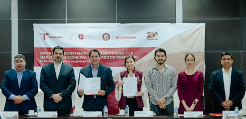 Secretaría de Economía y Banco Santander firman convenio para beneficiar a Pymes