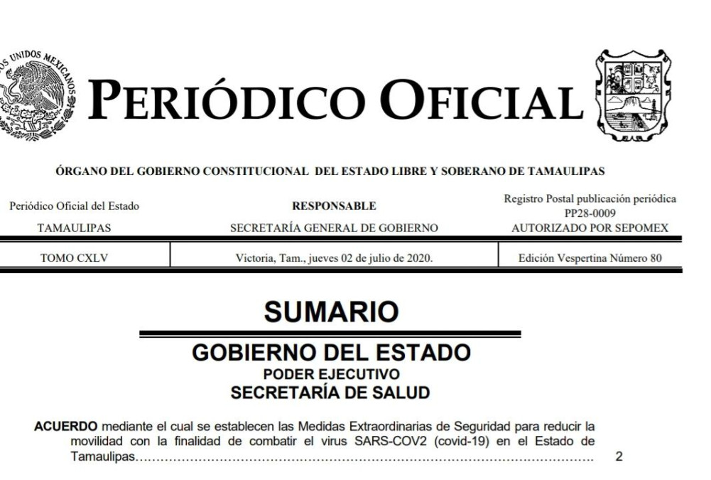 Se oficializa regulación para no transitar de noche en Tamaulipas 