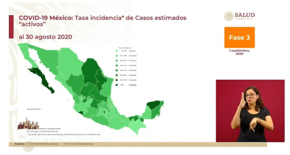 Baja California Sur se mantiene como el estado con más casos activos de COVID-19 en México 