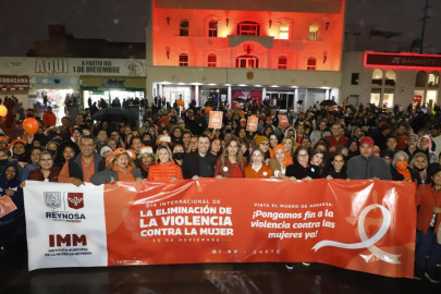Marchan en Reynosa el 25 de noviembre, Día Naranja