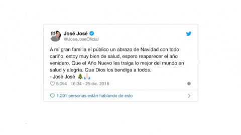 José José reaparece con buenas noticias