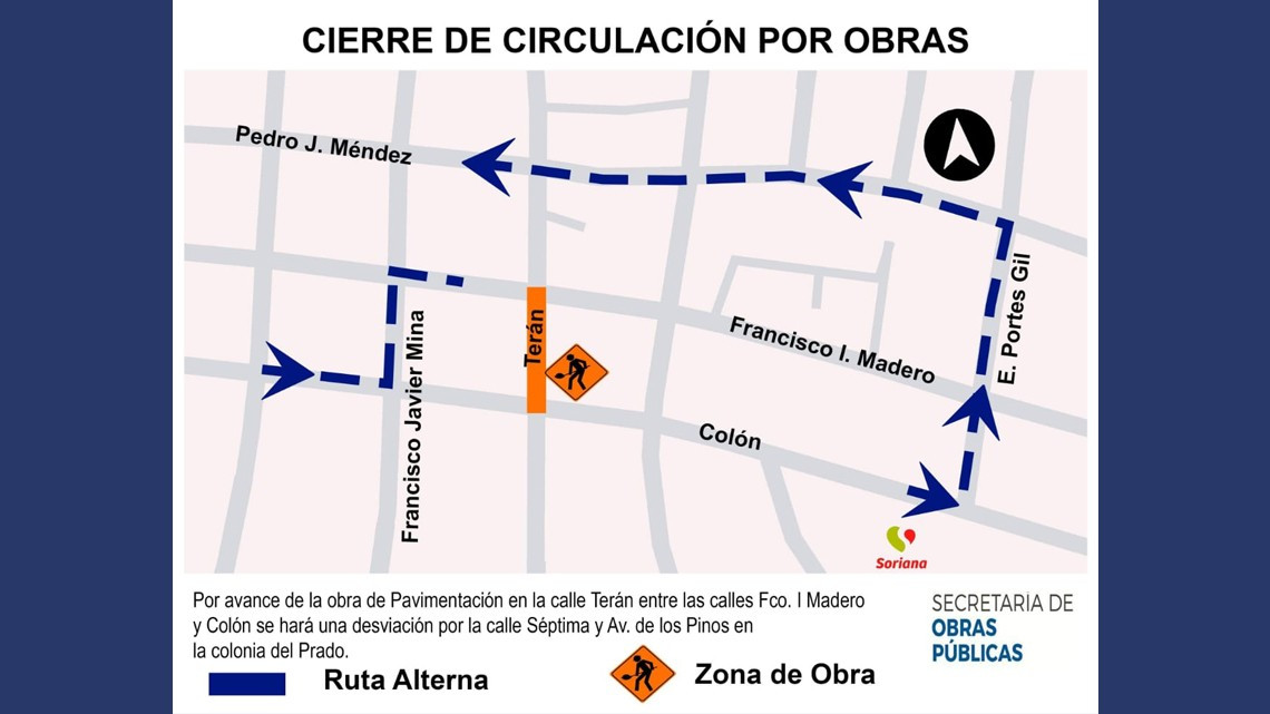 Ayuntamiento informa sobre cierre de vialidades por obras en desarrollo