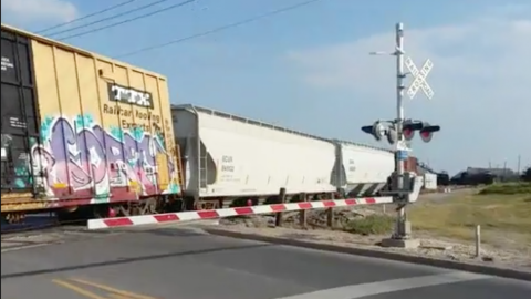 Se descarrilan vagones de tren en Harlingen