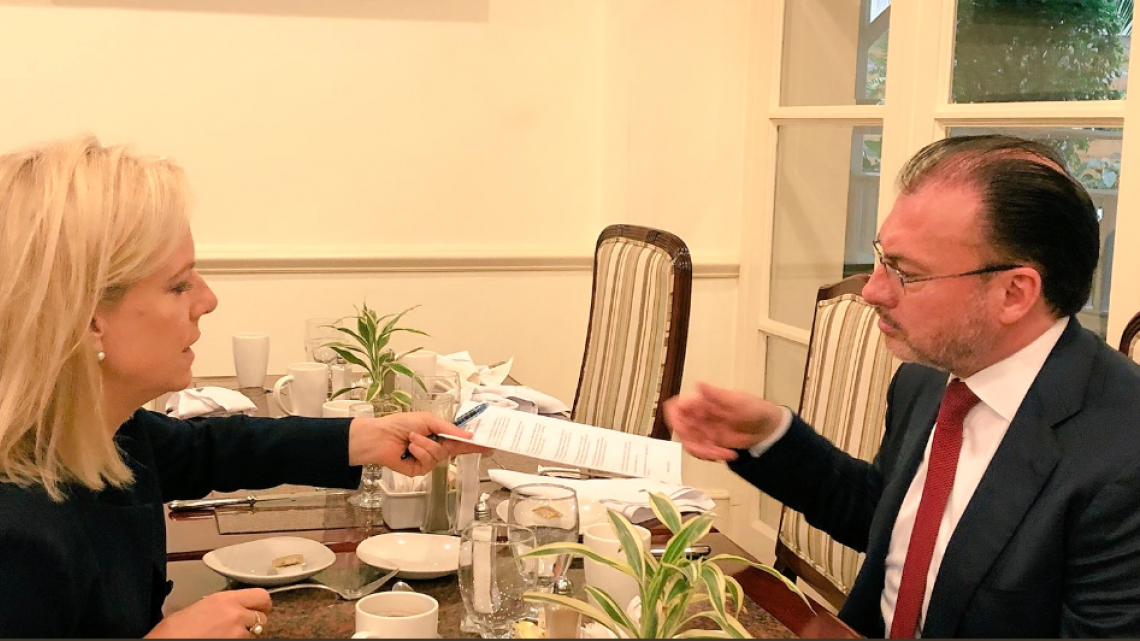 Videgaray y Nielsen dialogan sobre familias separadas