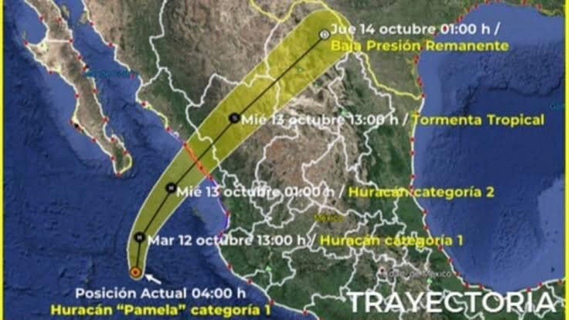 Se registran fuertes lluvias en Nuevo Laredo por Huracán Pamela 
