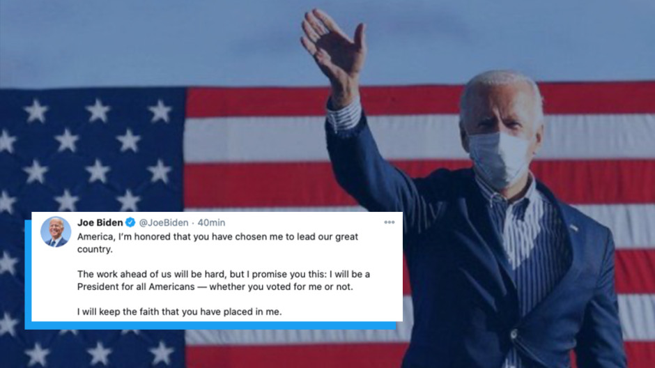 Joe Biden promete ser el "presidente de todos los estadounidenses"