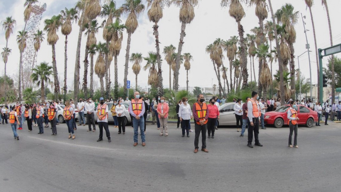 Realizan primer simulacro nacional 2021en la presidencia municipal de Nuevo Laredo
