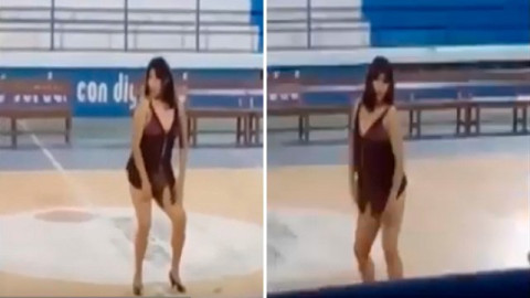 Maestra sorprende a padres con baile en baby doll