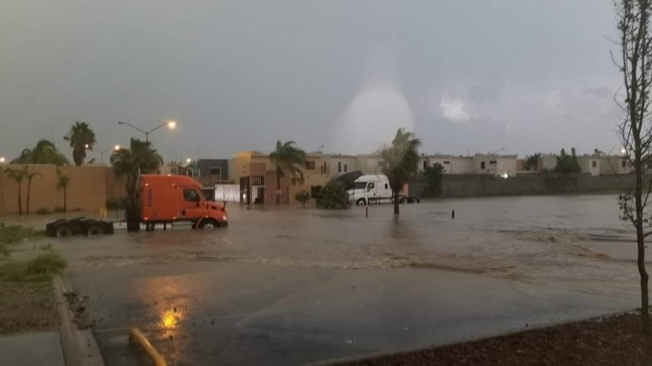 Se registra tromba en Nuevo Laredo