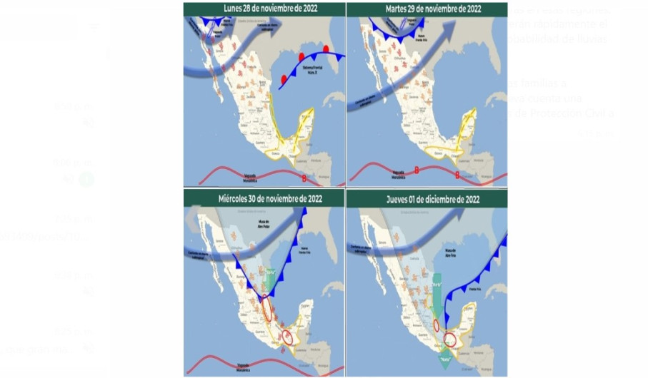 Pronostican bajas temperaturas por frente frío número 11