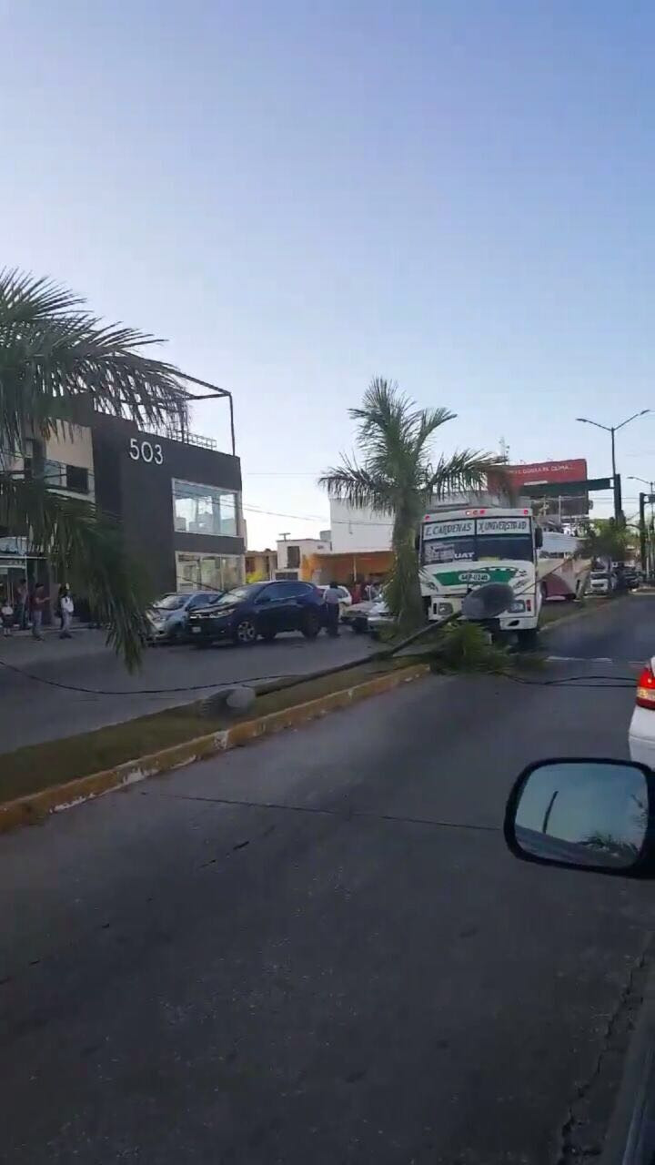 Microbús se queda sin frenos e impacta 4 automóviles