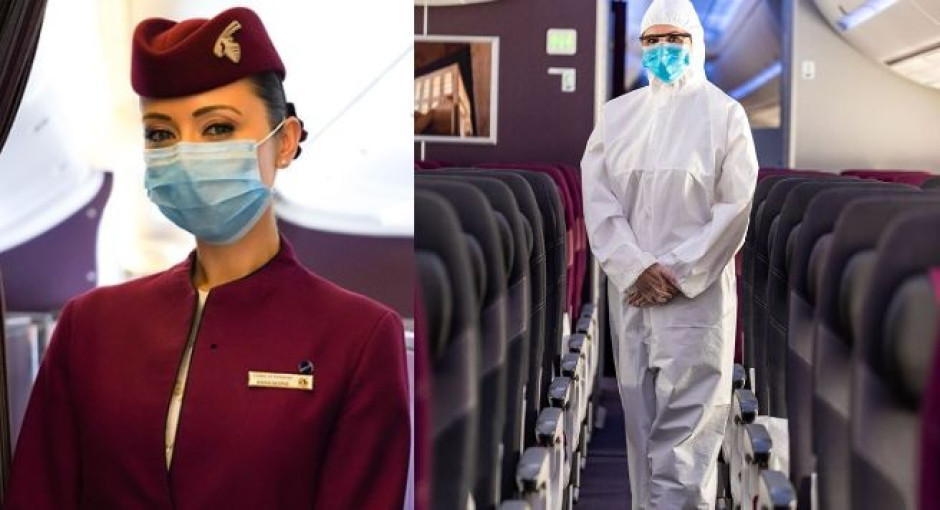 Qatar Airways implementa traje de seguridad para sus azafatas