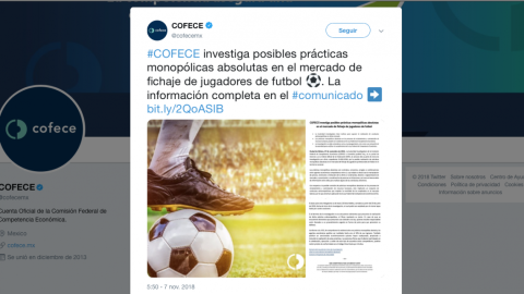 Cofece investiga posibles prácticas monopólicas en contratación de futbolistas en México 