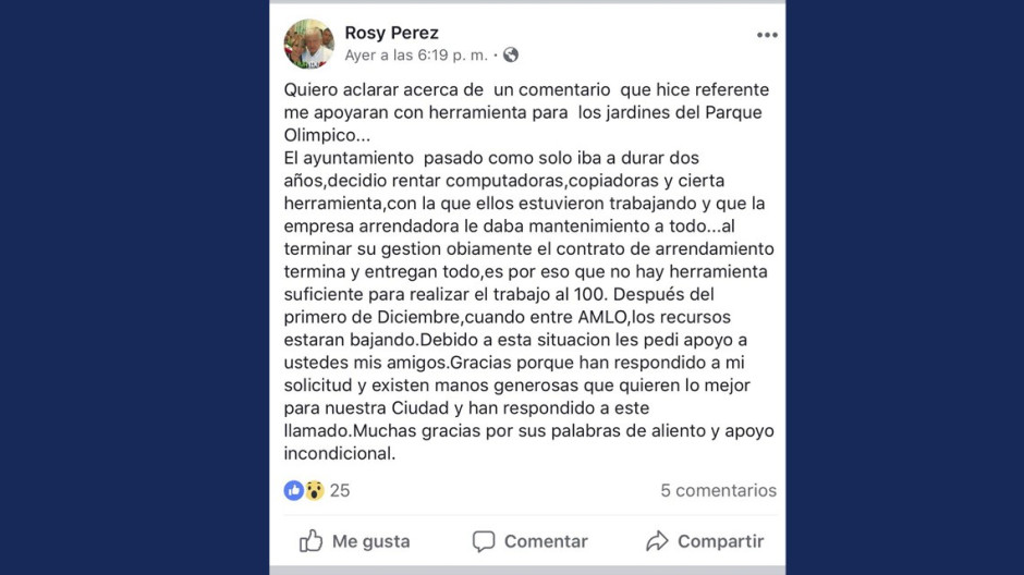 Solicita directora equipo de limpieza para el parque Olímpico 