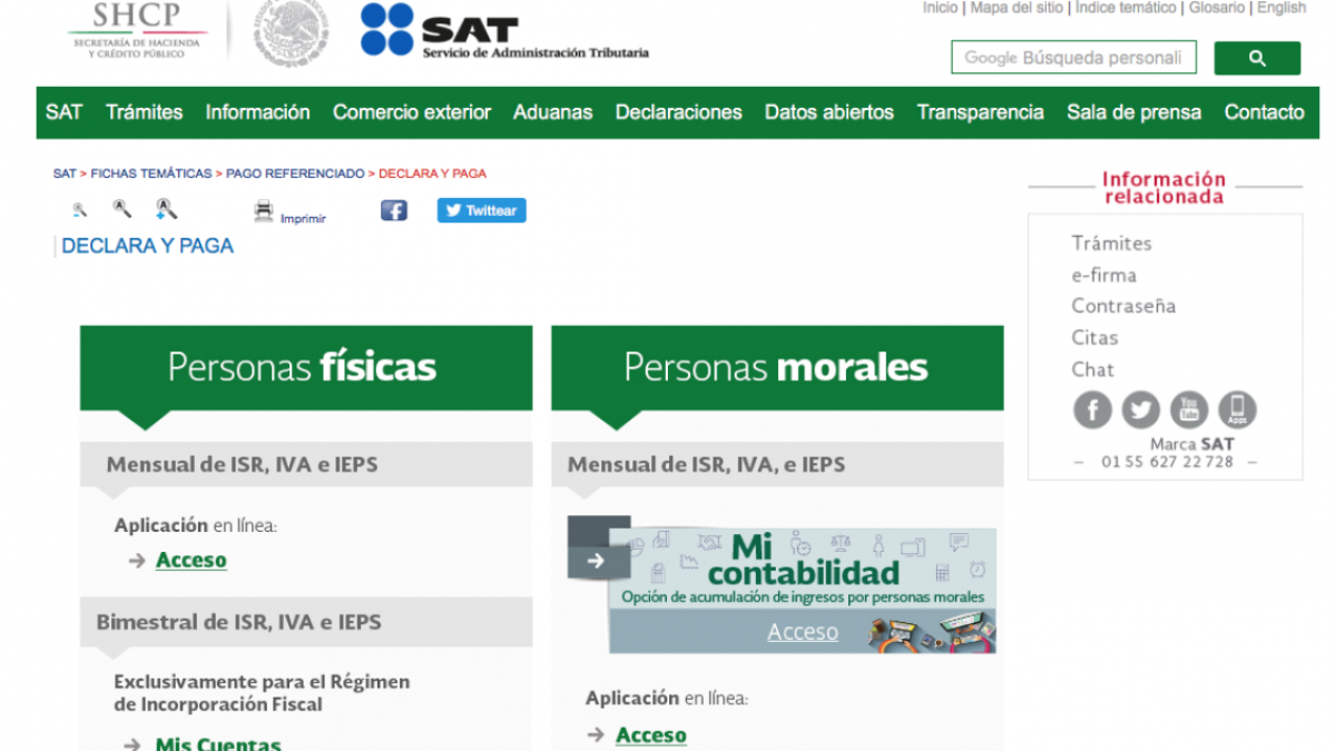 SAT presenta declaración en línea