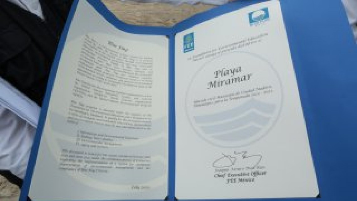Recibe Playa Miramar certificación internacional por su calidad turística y cuidado del medio ambiente