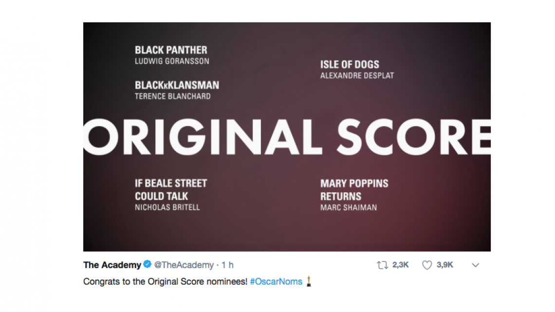 Todas las nominaciones a los Oscar 2019