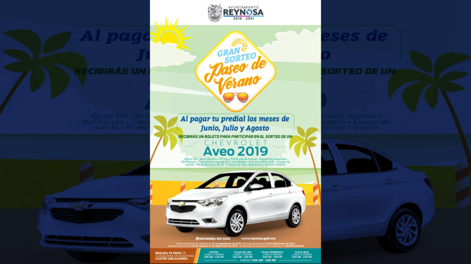 Rifa Municipio auto del año en el pago de Predial 2019 