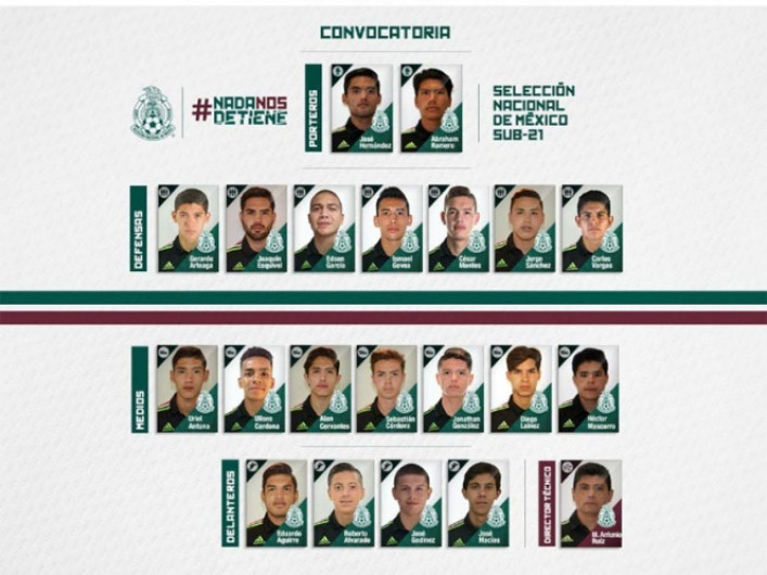 Los convocados de México al torneo esperanzas de Toulon