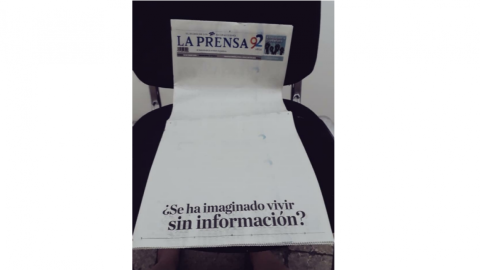 Periódico en Nicaragua protesta contra el gobierno con portada en blanco