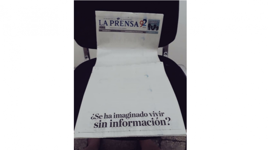 Periódico en Nicaragua protesta contra el gobierno con portada en blanco