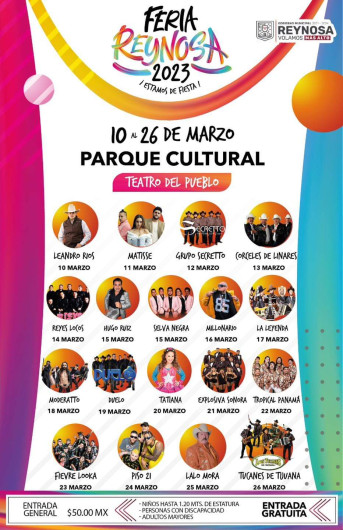 Presentará Feria de Reynosa grandes estrellas en Teatro del Pueblo