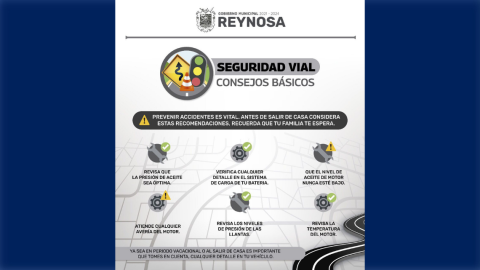 Exhorta Tránsito de Reynosa a mantener seguridad vial