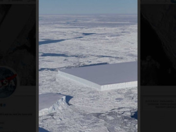 NASA descubre iceberg que parece cortado a medida