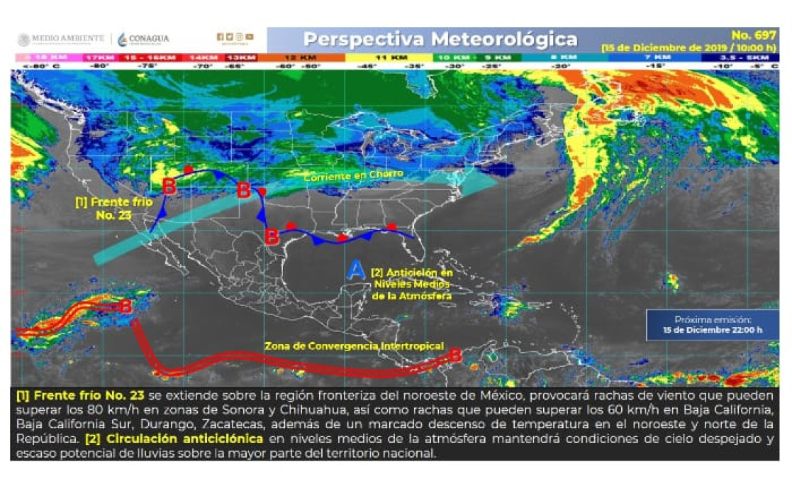 Alerta PCyB por arribo de otro frente frío