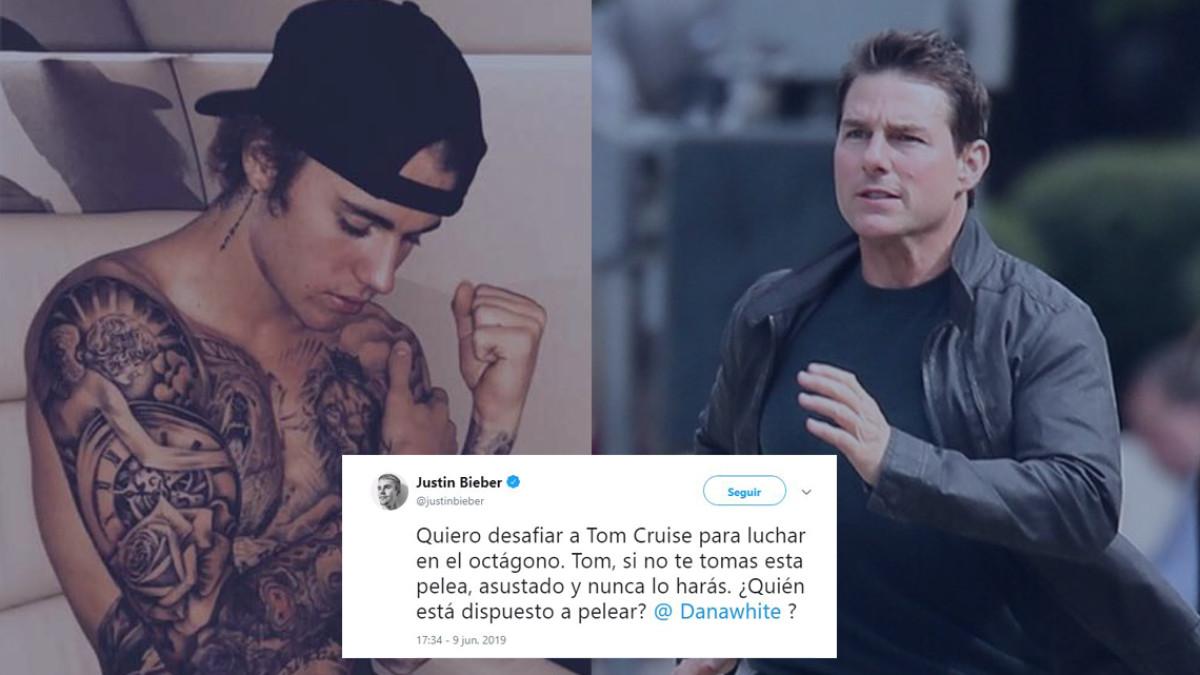 Justin Bieber reta a Tom Cruise a una pelea 