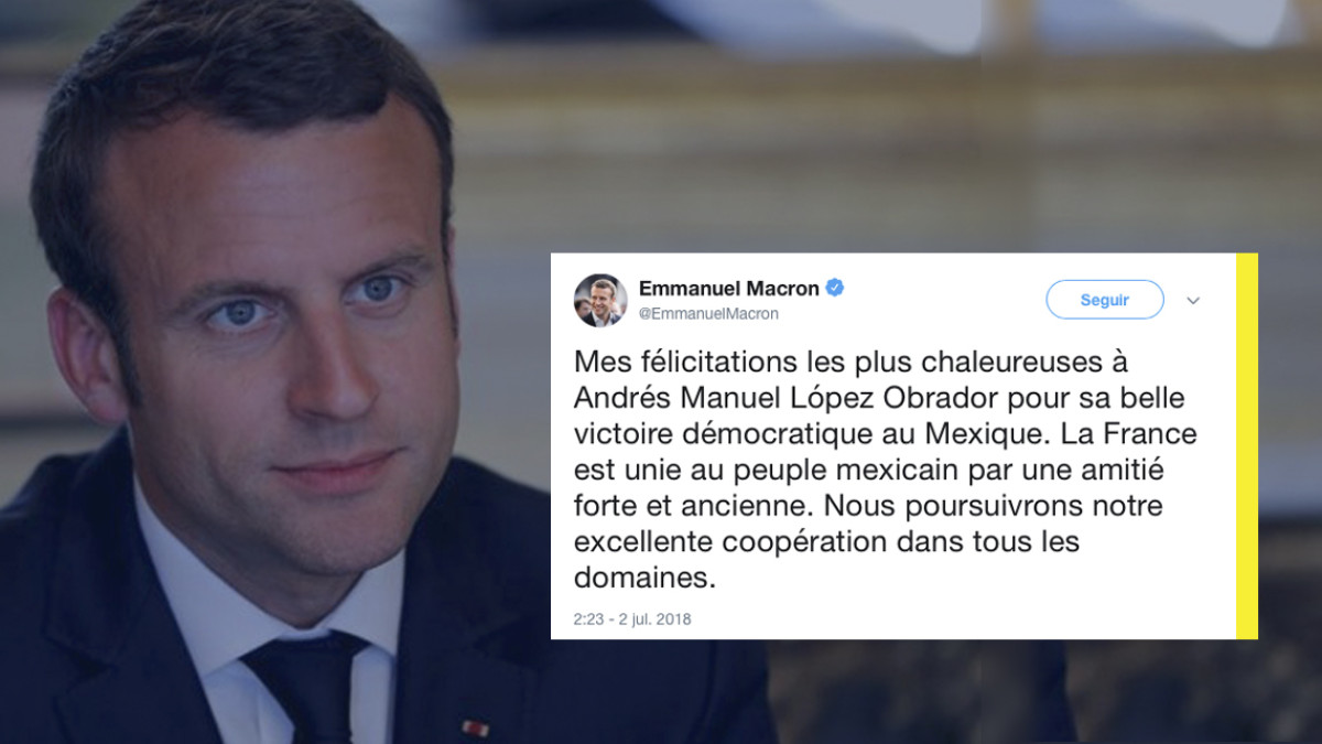 Emmanuel Macron felicita a López Obrador por victoria electoral