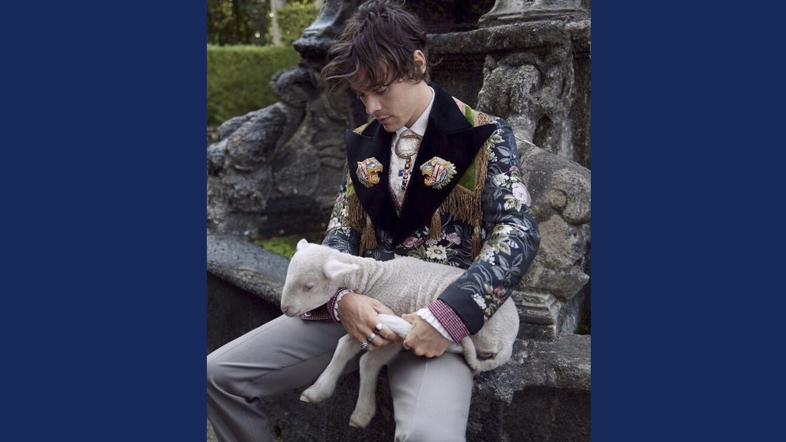 Harry Styles posa con animalitos para Gucci