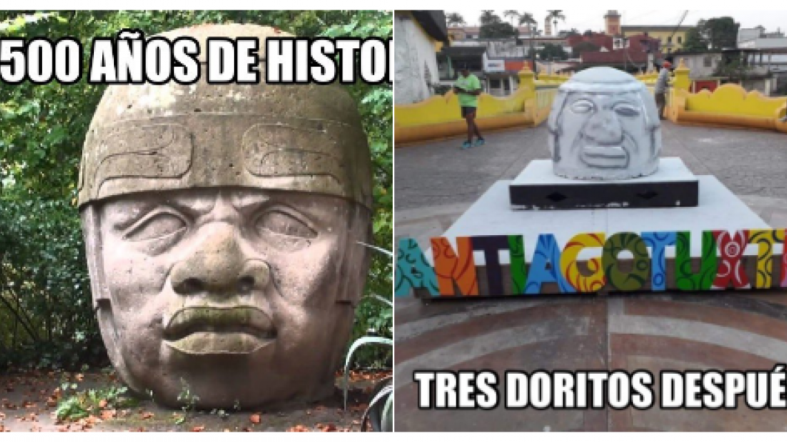 ¡Internet no perdona! Burlas por cabeza olmeca en Veracruz
