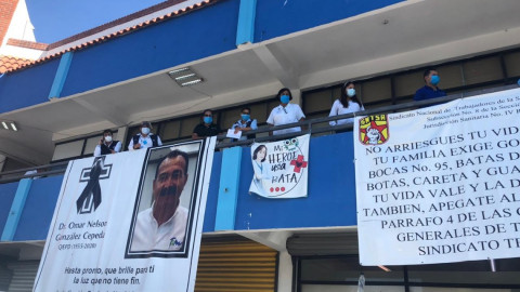 Protestan con paro laboral trabajadores de la Jusrisdicción Sanitaria IV